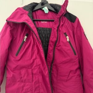 Armani Women’s Ski Jacket Size S Pink Hooded Insulated Winter Snow Coat